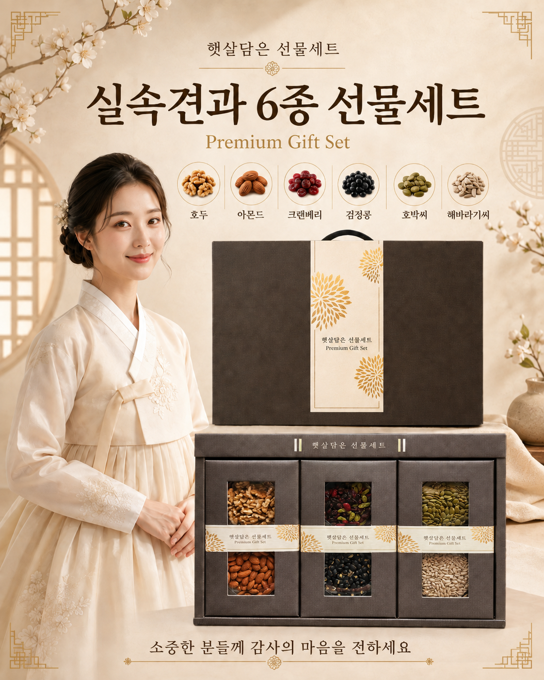 상품코드 : HAS080 햇살담은 실속견과 6종 선물세트