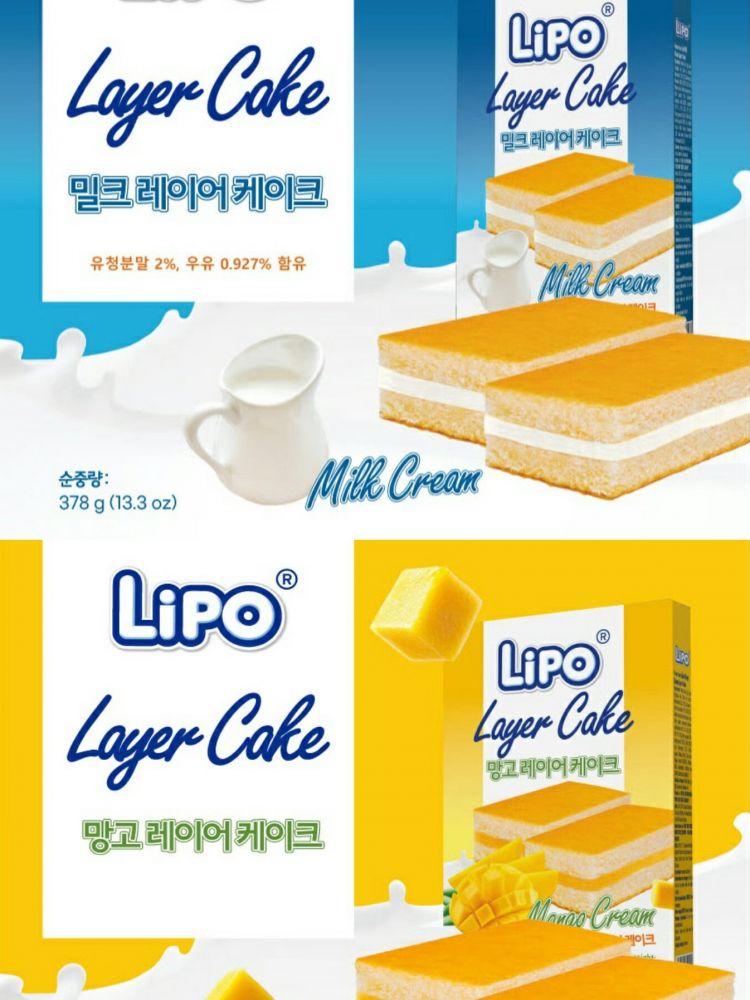 Lipo 레이어 케익 21봉 378g(18g×21봉)