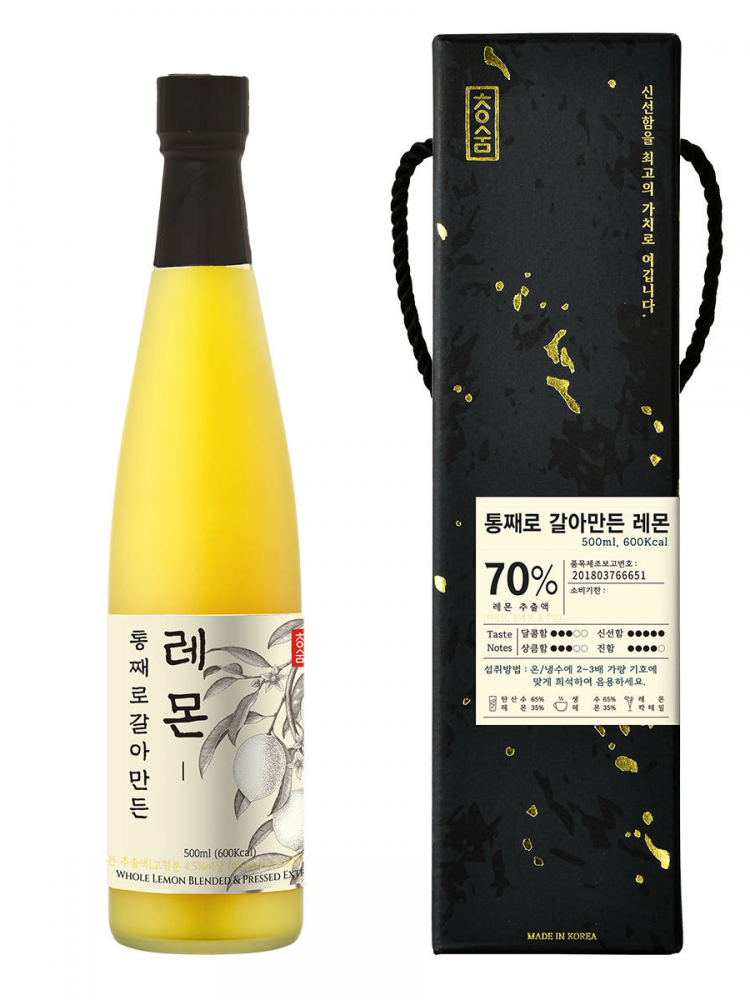 [청숨] 통째로 갈아만든 레몬 500ml 선물세트 1호
