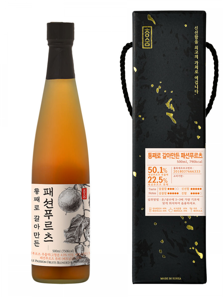 [청숨] 통째로 갈아만든 패션푸르츠 500ml 선물세트 1호