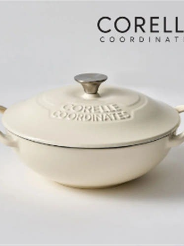 [코렐] 코디네이츠 무쇠 스칼렛 아이보리 22cm 웍냄비