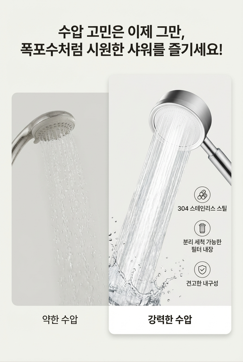 상품코드 : DUM002 스텐304 부스터 샤워기