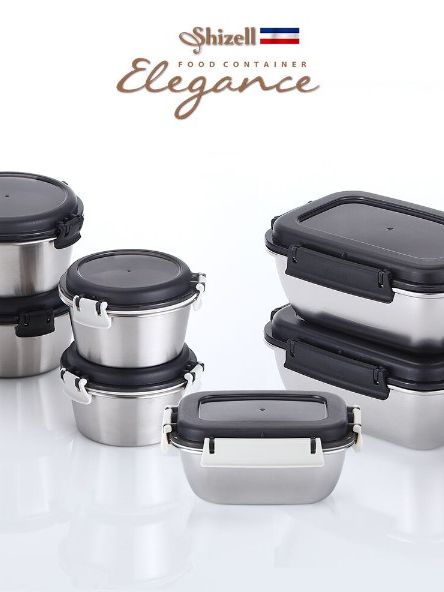 [쉬젤] 엘레강스 푸드컨테이너 종합7종세트 (원형 350ml-2EA / 550ml-2EA 사각 550ml-1EA / 850ml-2EA)
