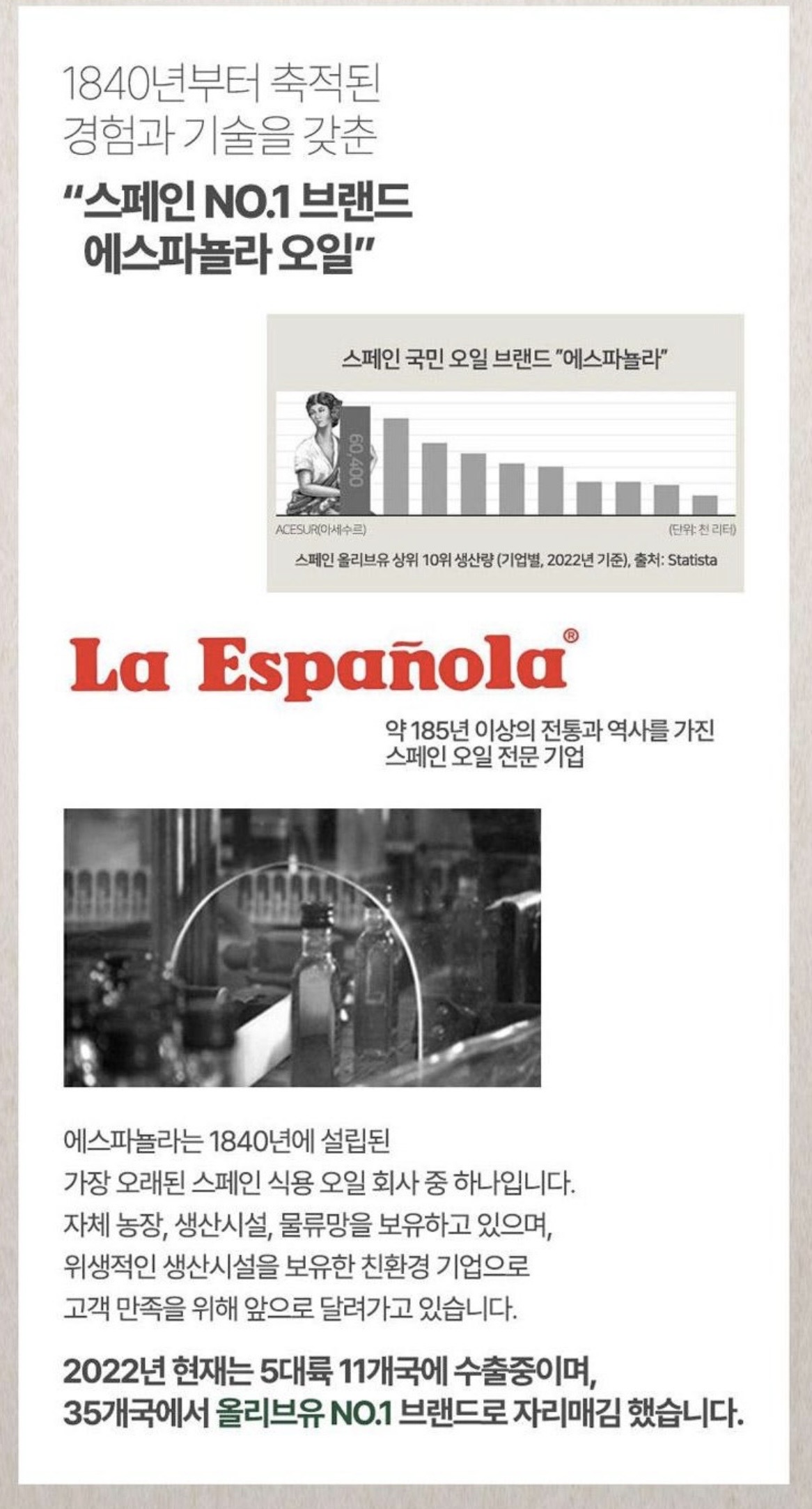 상품코드 : UB056 (스페인 직수입) 에스파뇰라 엑스트라버진 올리브유 500ml(벌크)