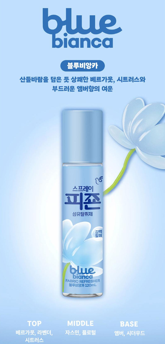 상품코드 : UB065 스프레이피죤120ml3종(블루비앙카,옐로미모사,핑크로즈)